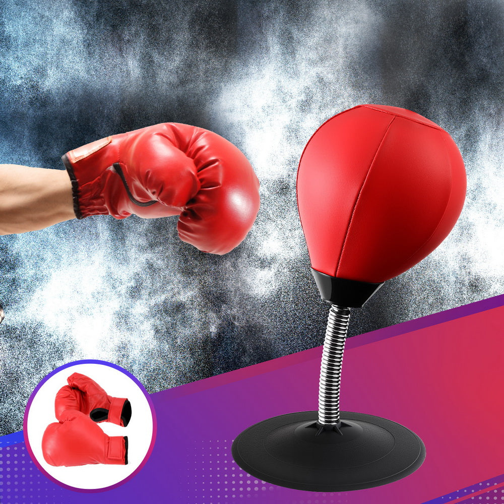 Everfit Desktop Boxbirnenständer-Set mit Pumpe und drehbaren Speedbällen