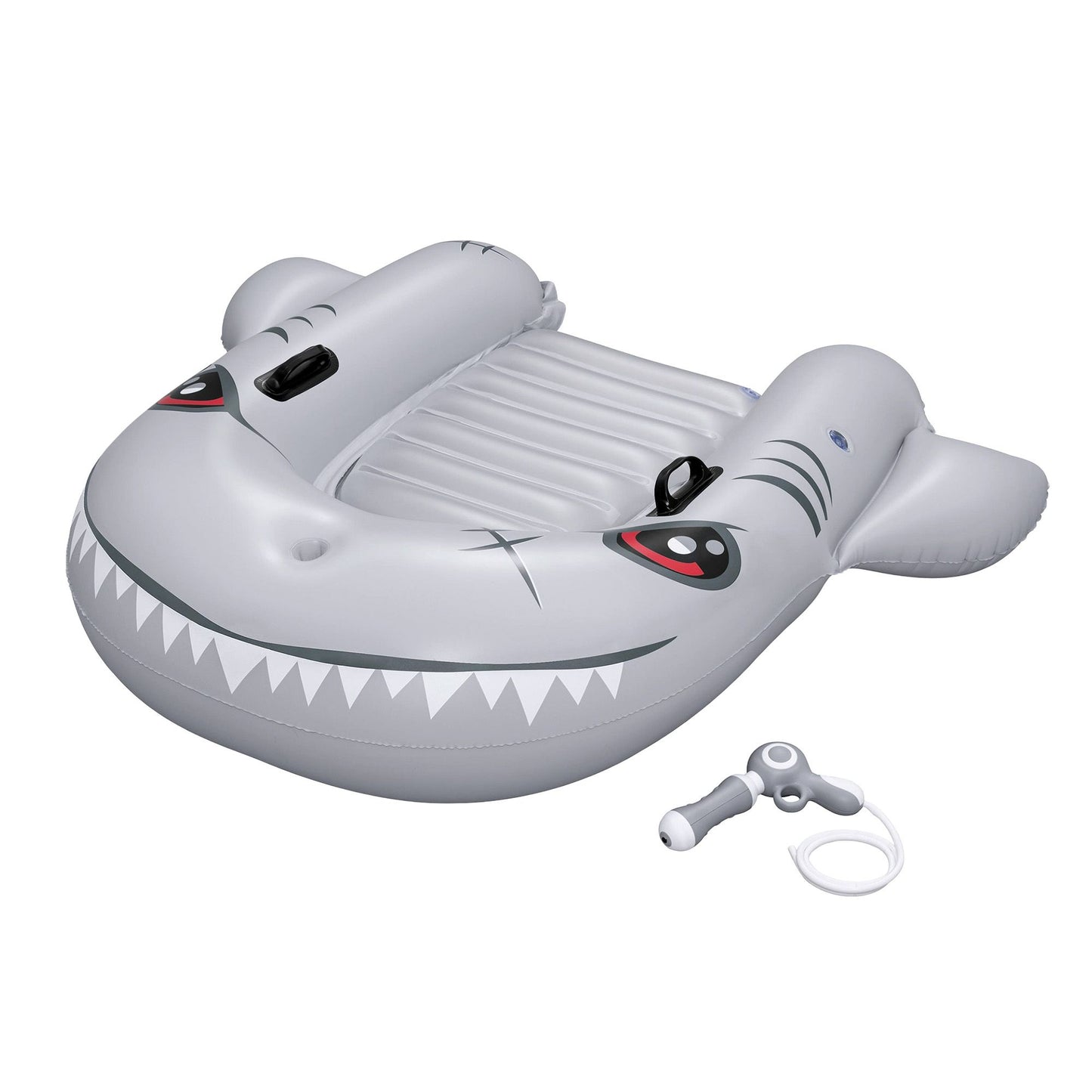 Bestway Shark Ride-On Pool Float Toy Floaties for Kids 45kg Capacity Grey