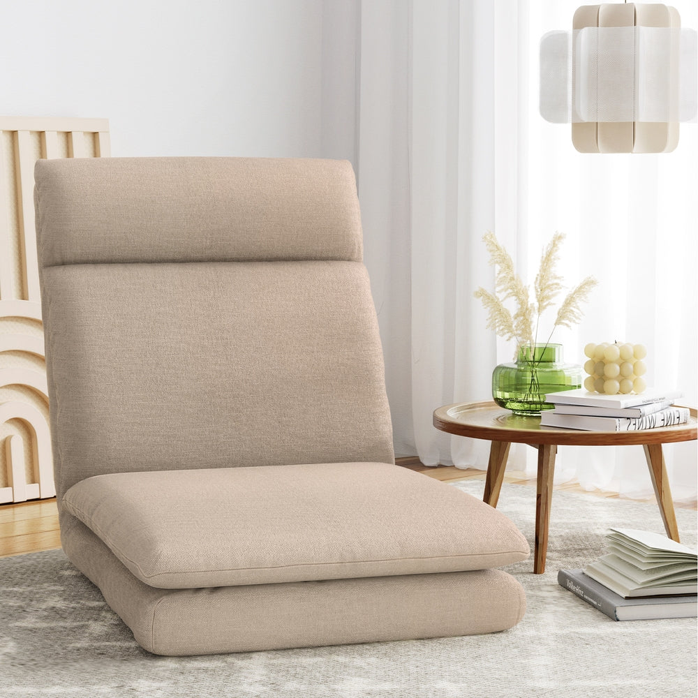 Artiss Bodenstuhl Sofa 1-Sitzer Leinen Beige