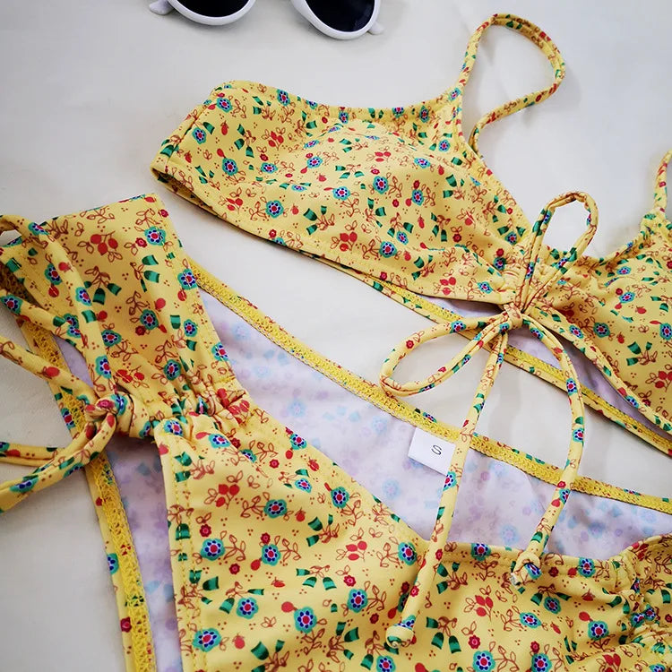 Customized Swimsuit Women Oem Swimsuit Hot Sale Custom Print Swimming Suits Backless Two Piece Bikini