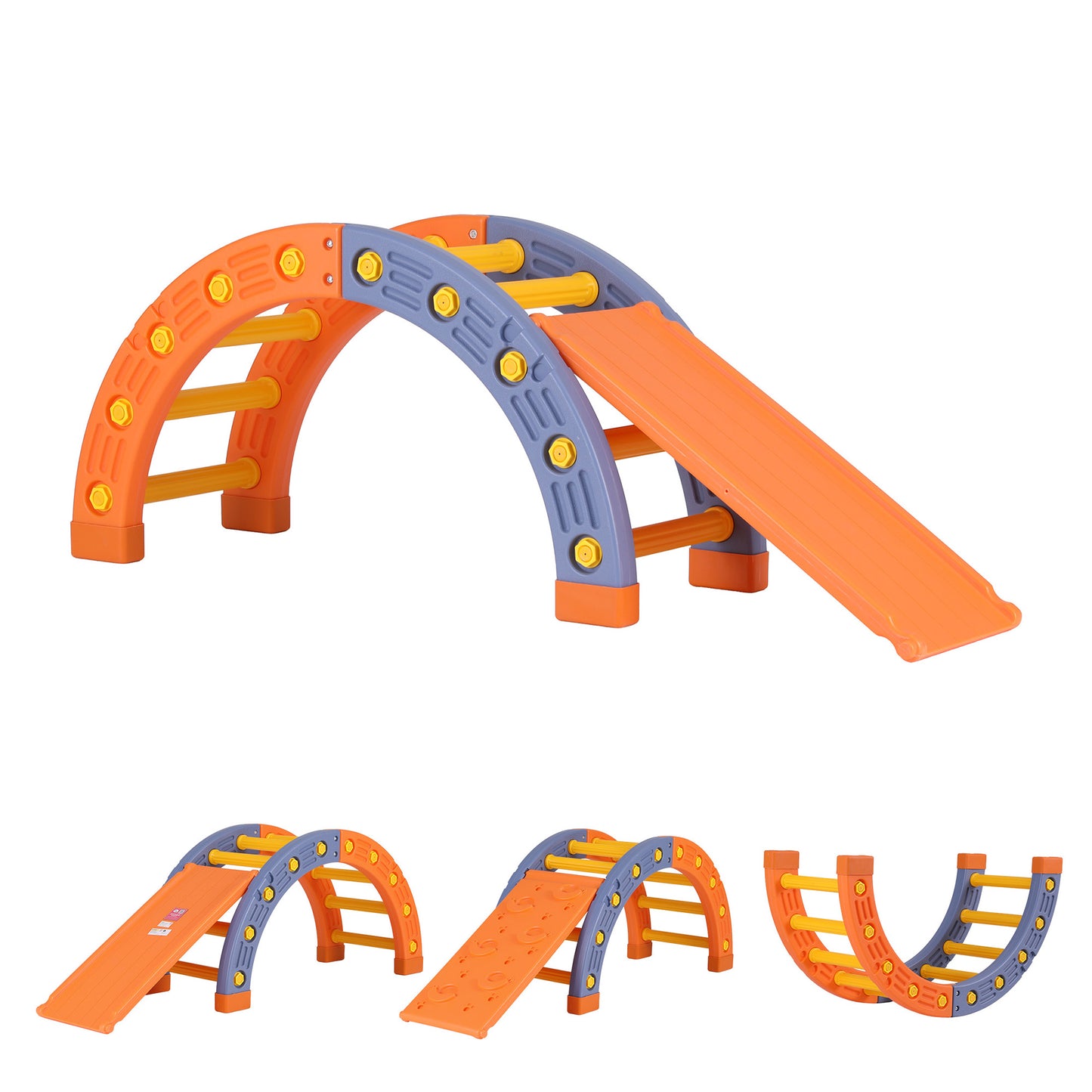 Keezi Klettergerüst-Set für Kinder mit Rutsche, Indoor und Outdoor Kleinkindspielzeug, Pikler Bogen Kletterer