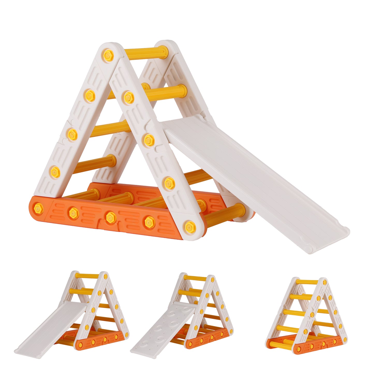Keezi Klettergerüst mit Rutsche Indoor Outdoor Kleinkind Spielzeug Pikler Dreieck Kletterer