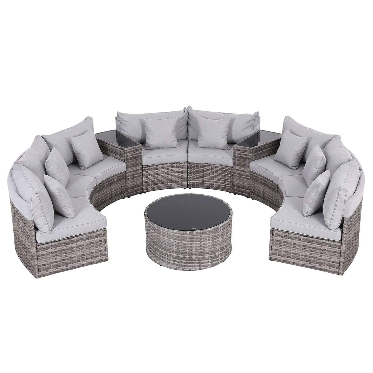 Gardeon 8 Seater Outdoor Sofa Set 11PCS Table Chair Set Garden Rattan Furniture