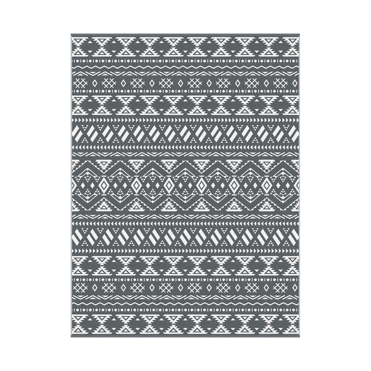 Gardeon Outdoor Rugs 274x366cm Large Carpet Reversible Area Mat PP Dual-Sided Patio Rug Bohemian