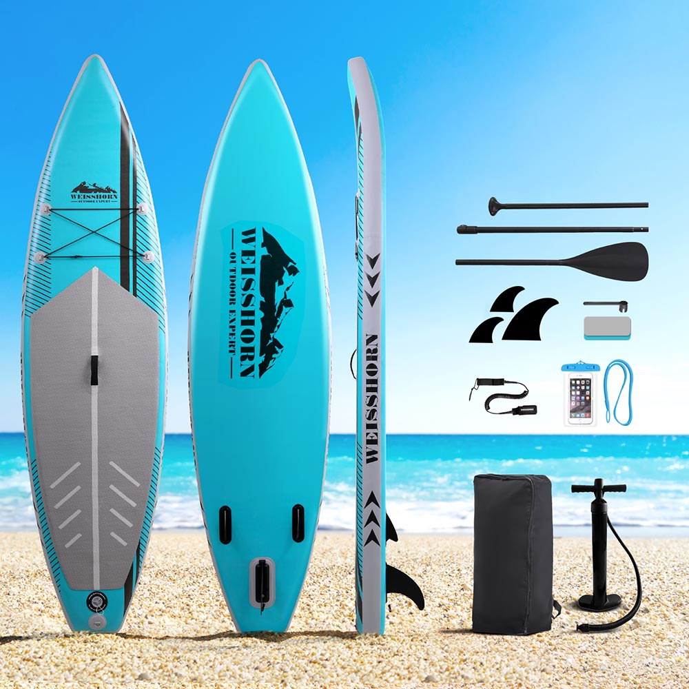 Weisshorn Stand Up Paddle Board 10,5ft aufblasbares SUP Surfboard Paddleboard Kajak Surf Grün