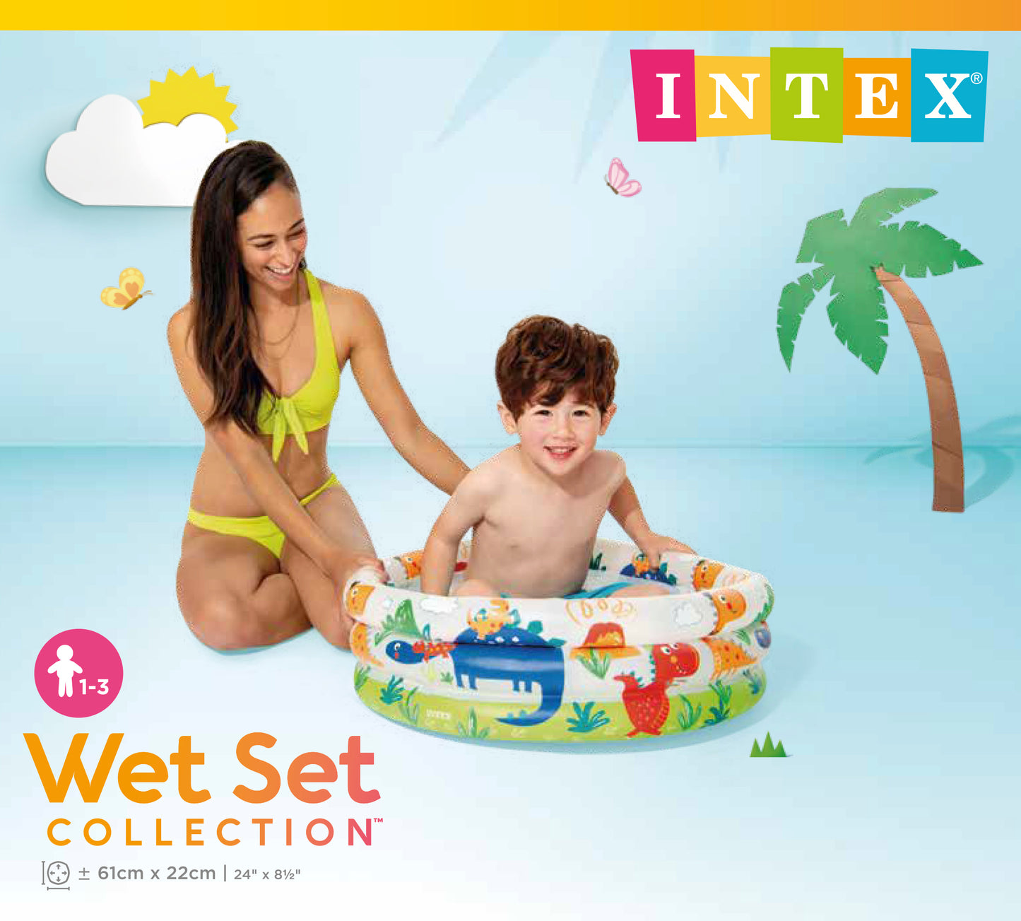 Intex Dino Buddies 3-Ring Inflatable Kiddie Pool 57106