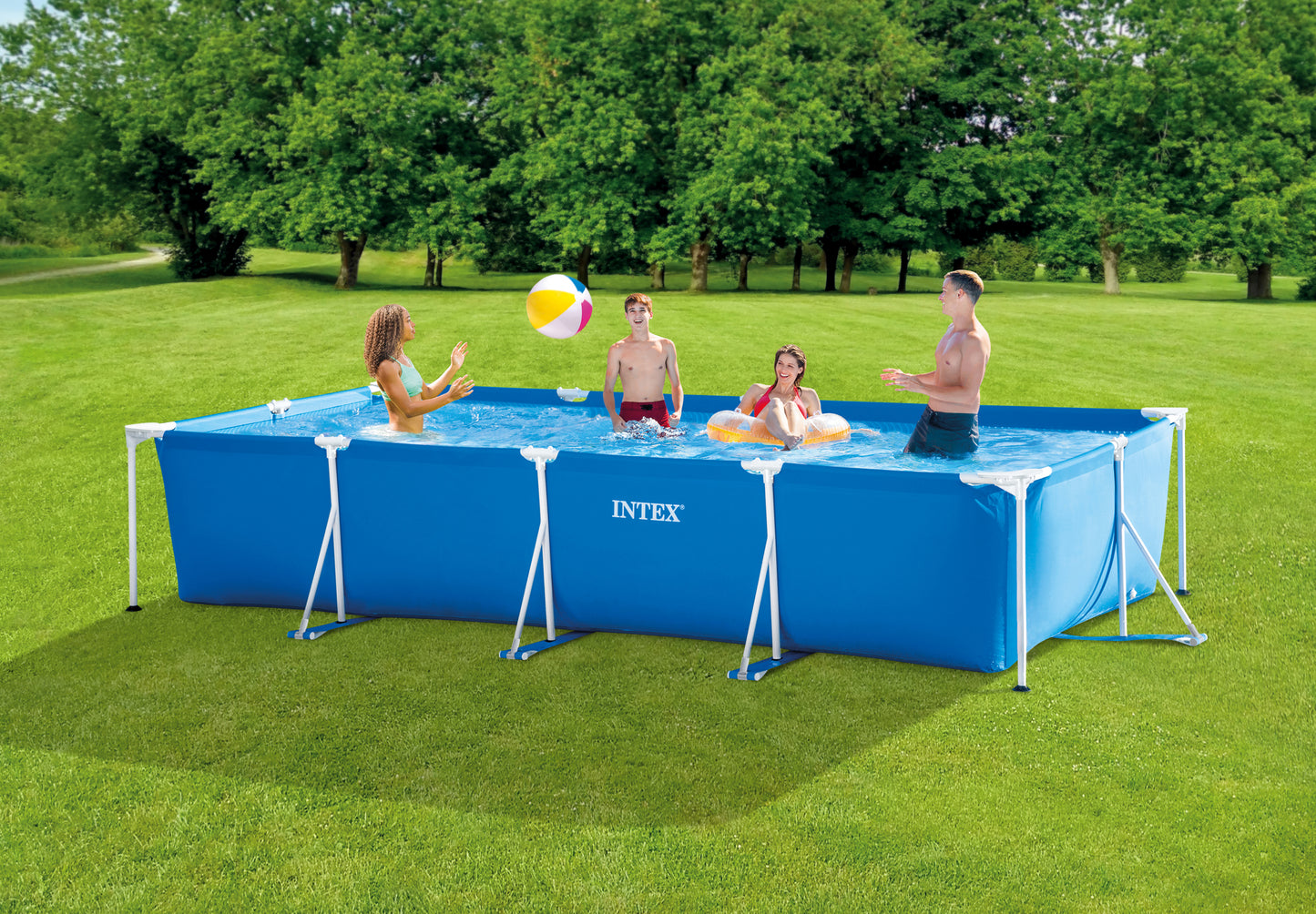 Intex Rectangular Frame Pool 4.5m X 2.2m X 0.84m with Filter/Pump 28274