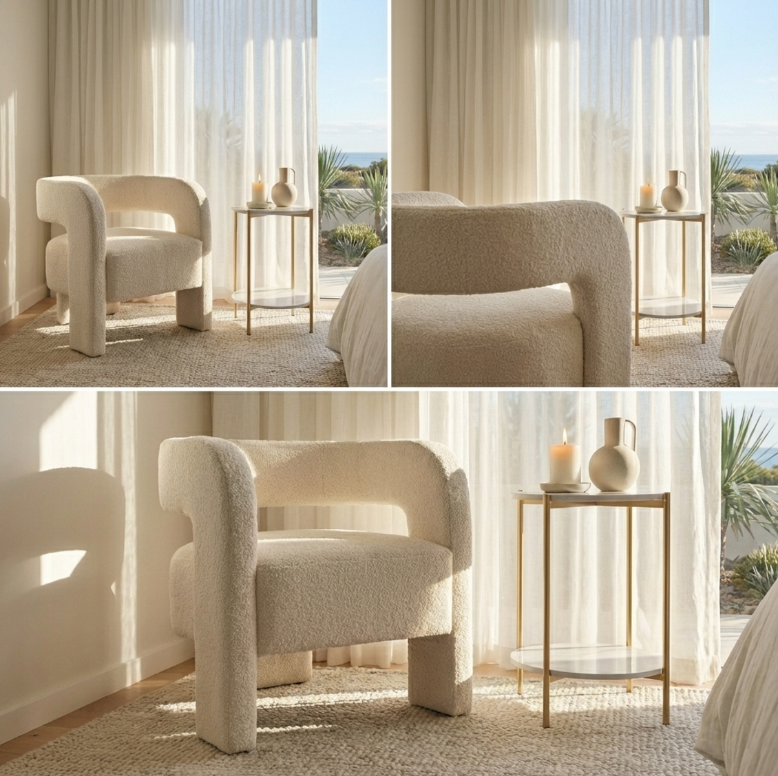 Interior Ave - Portia Boucle Arm Chair - Off White