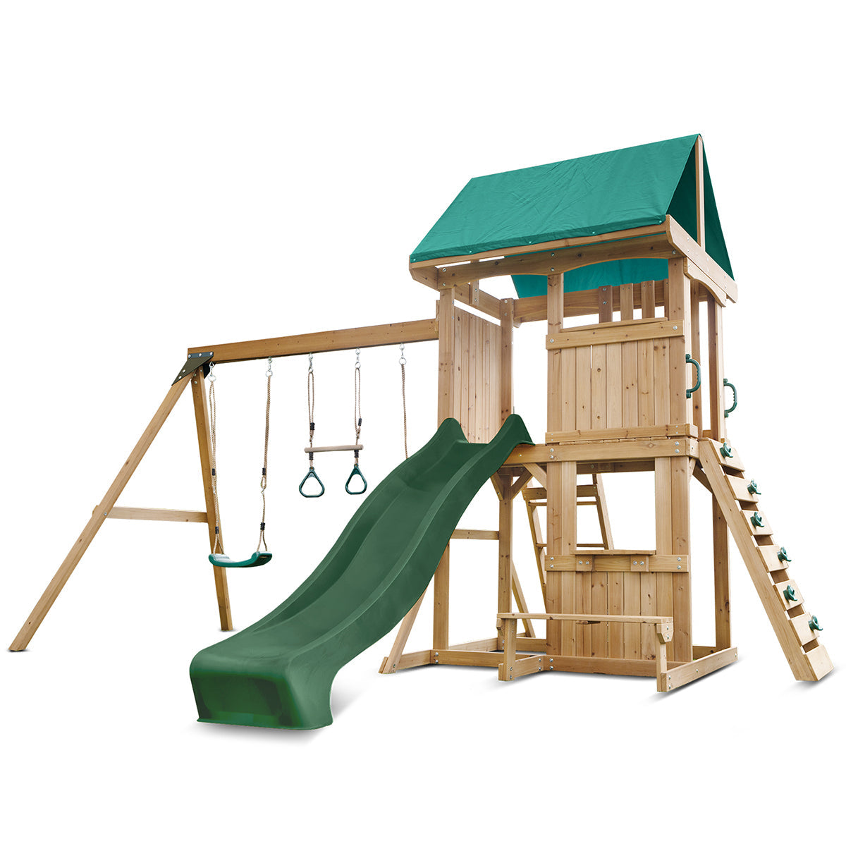 Lifespan Kids Carindale Swing Set & Play Centre with 2.2m Slide (Green)
