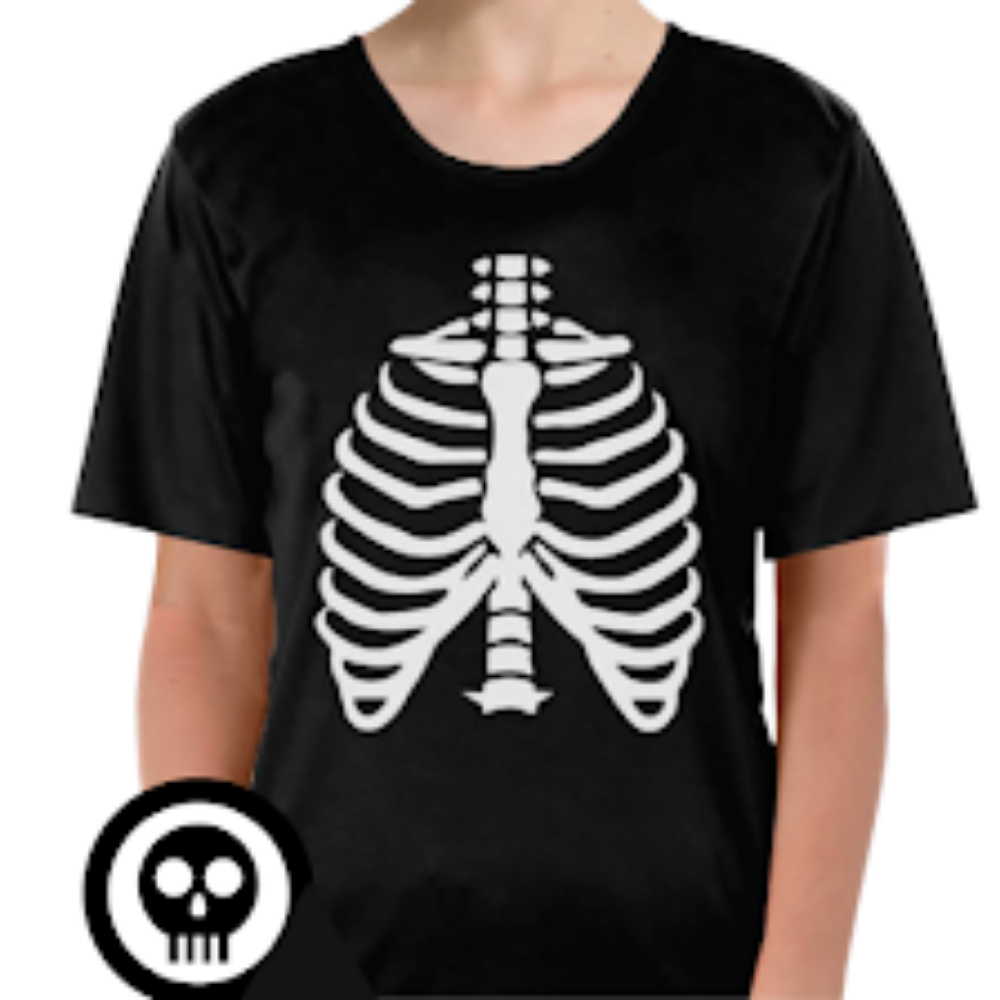 Adult Mens Womens Skeleton T Shirt Top Day Of The Dead Halloween Bones - S