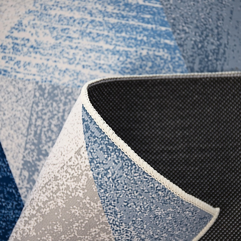 200x300cm Large Floor Blue Triangle Rug β Modern Area Carpet for Bedroom & Lounge