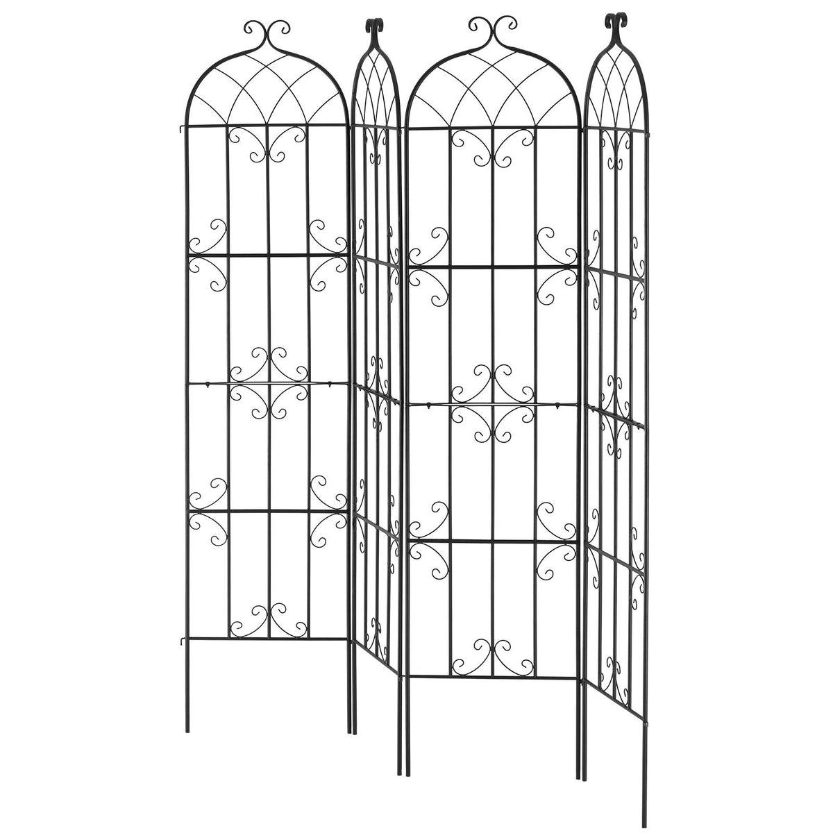 Garden Trellis for Climbing Plants, 87 x 20 in, 4 Packs Rustproof Metal Garden Flower Trellis, Outdoor Climbing Rose Trellis Cucumbers Support, Decorative Clematis Trellis for Courtyards Lawns