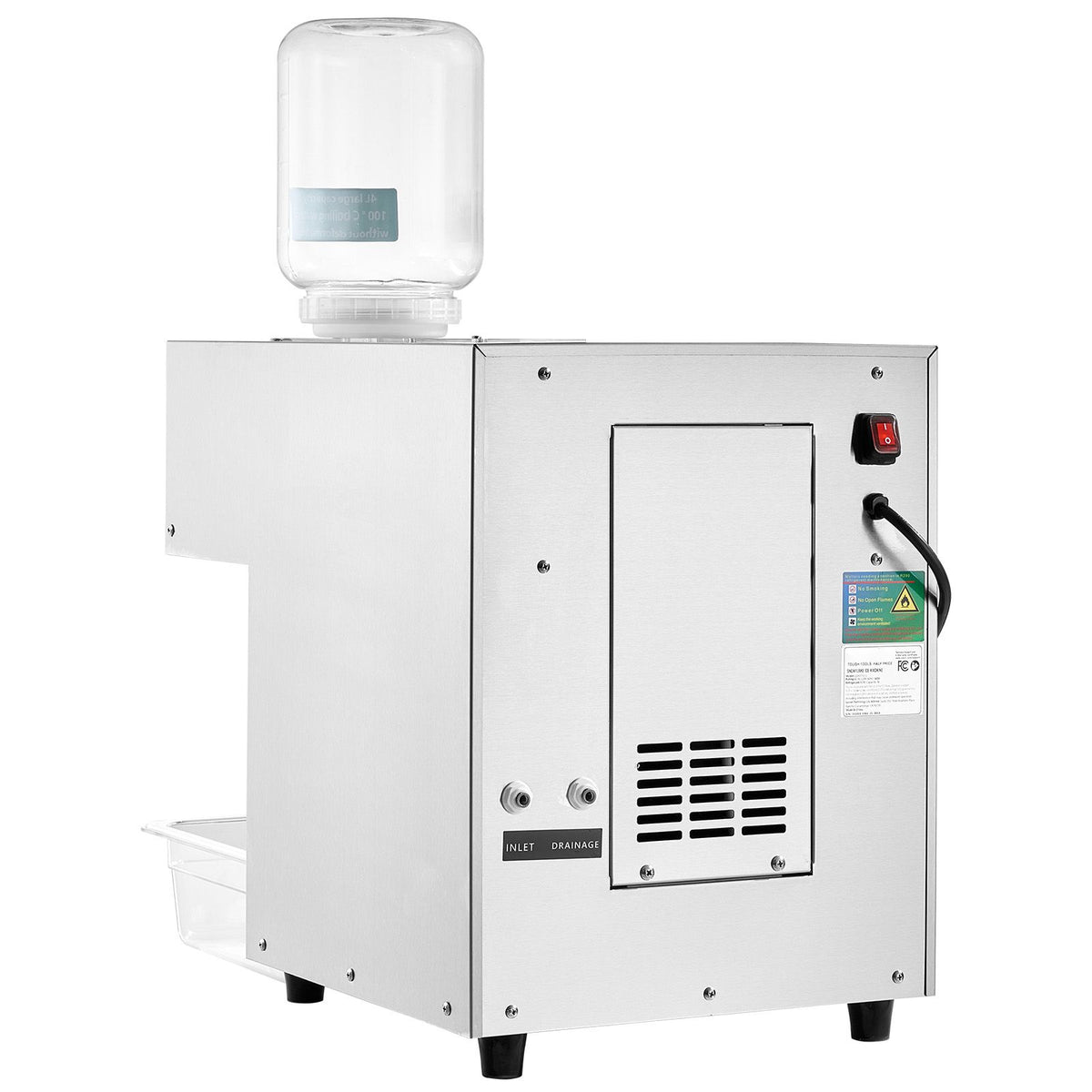 Commercial Snowflake Ice Machine, 385LBS/24H Snowflake Ice Maker, Stainless Steel Ice Shaver Machine, Electric Snow Cone Maker, Liquid Cooling System for Rapid Heat Dissipation, Ice Cream