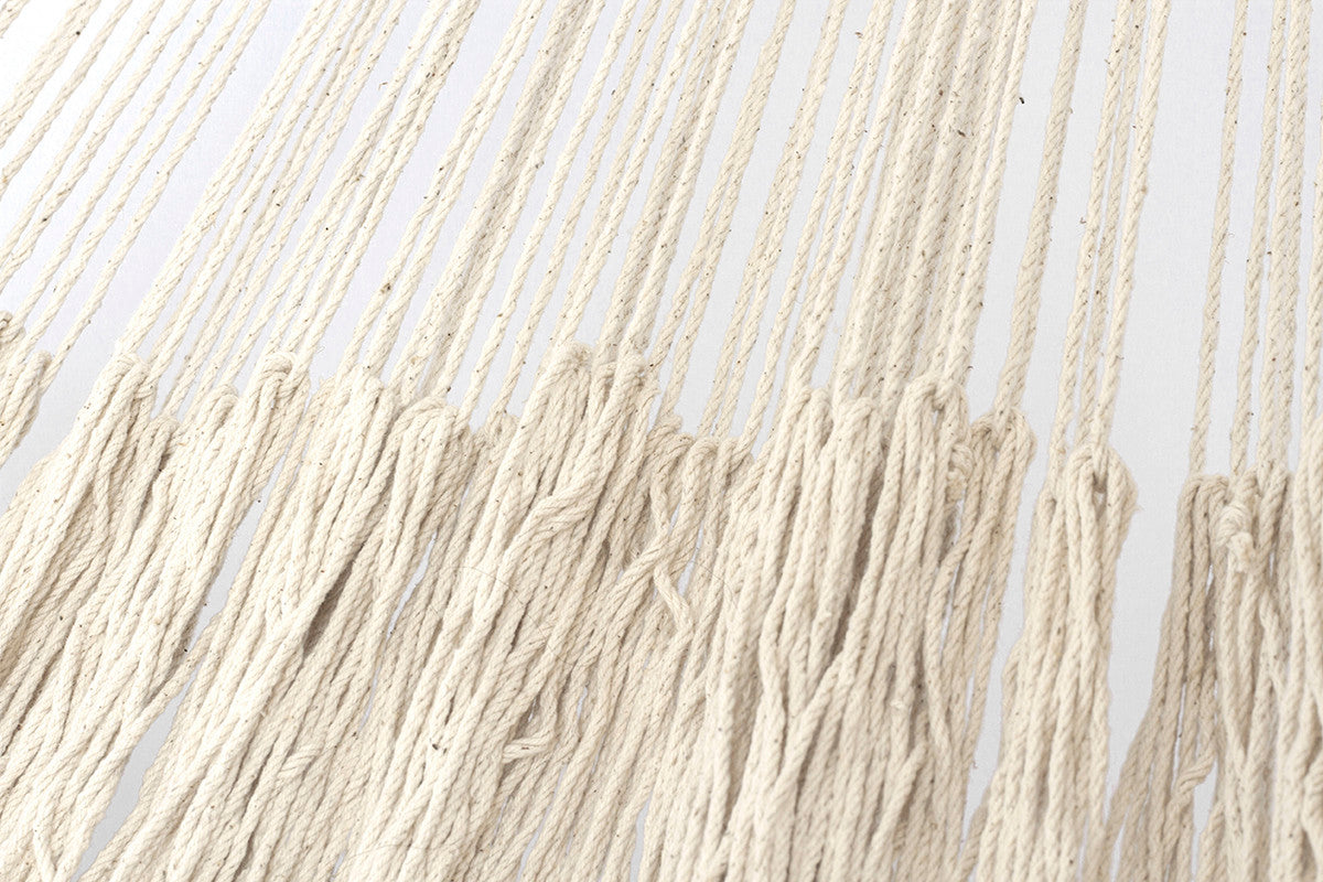 Outdoor undercover cotton Mayan Legacy hammock with hand crocheted tassels King Size Marble