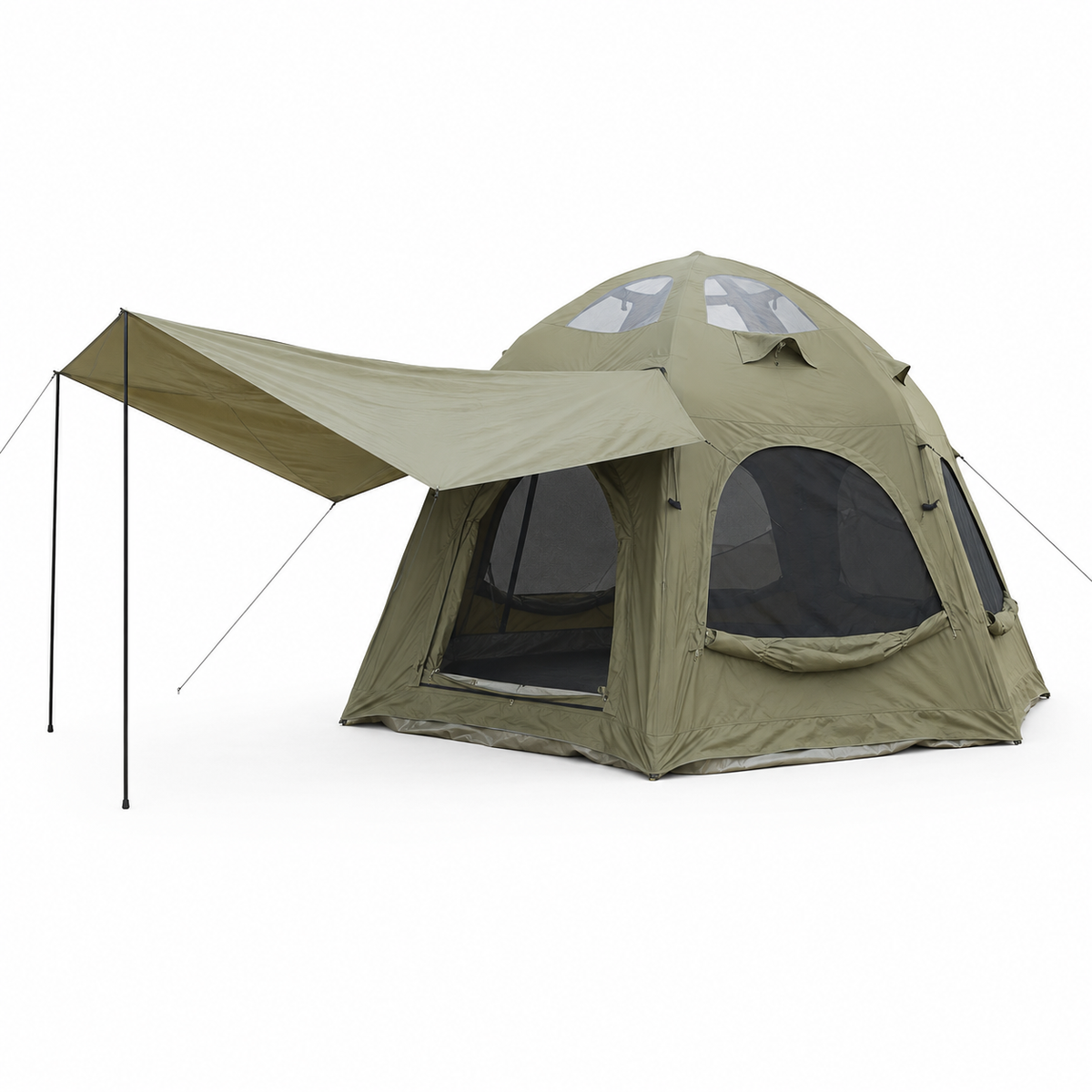 Weisshorn 4 Person Inflatable Camping Tent TC Canvas Sun Shade Rain-Ready