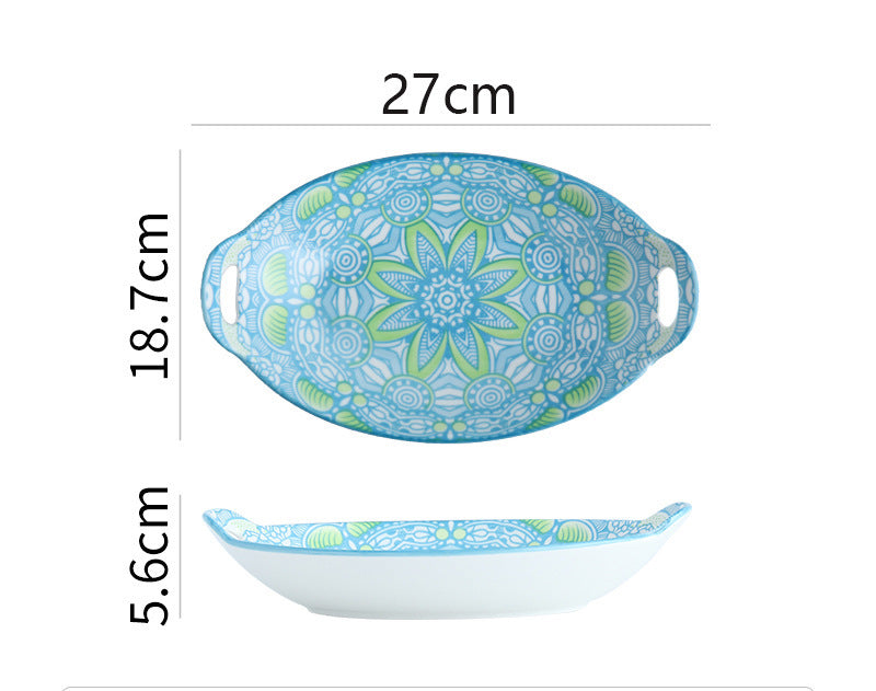 Bohemian Tableware Fruit Plate Ceramic Bowl