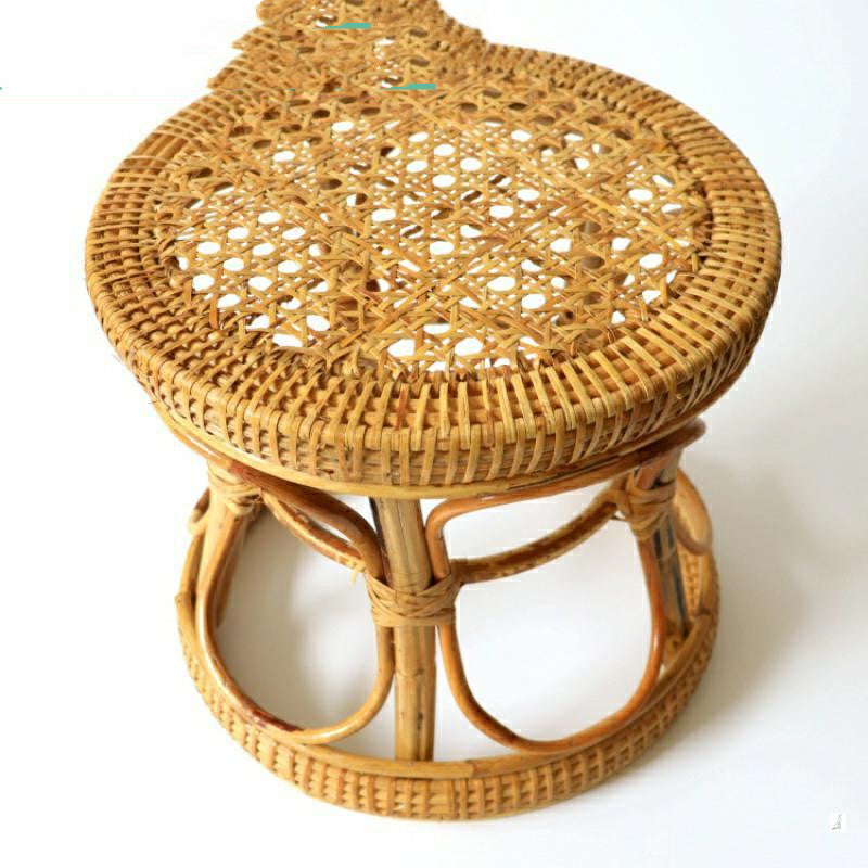 Rattan Stool Children's Retro Simple Round Stool Shoe Stool