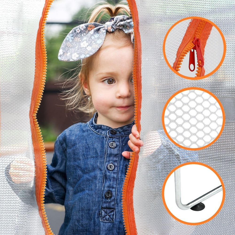 60 Inch Kids Trampoline with Safety Net Enclosure and Horizontal Bar