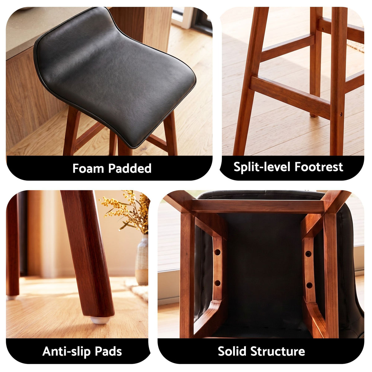 Artiss 5Pcs Bar Table and Stools Set Dining Desk Kitchen Chairs Cafe Pub Wood