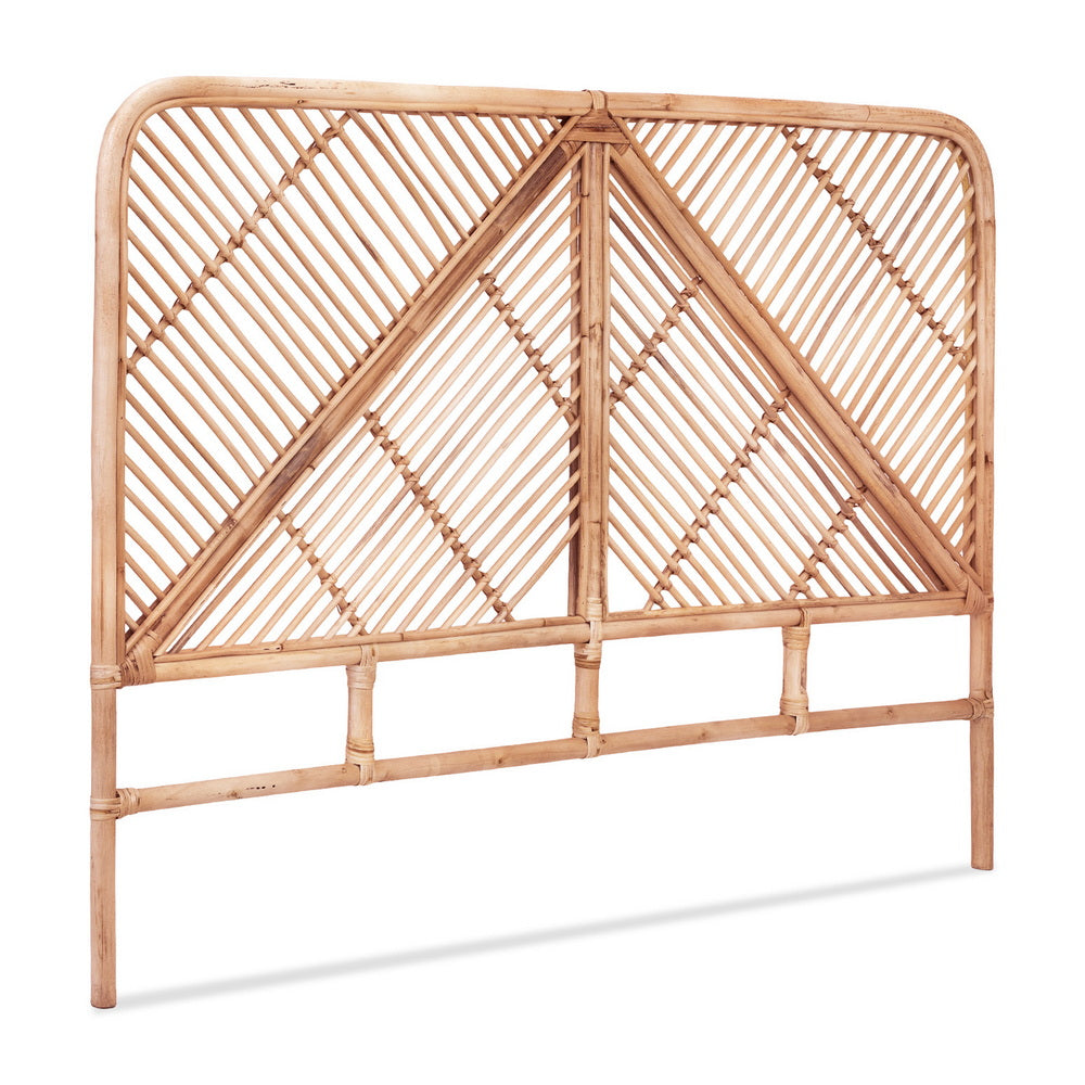 Artiss Bed Headboard Queen Bedhead Rattan - FRED Pine