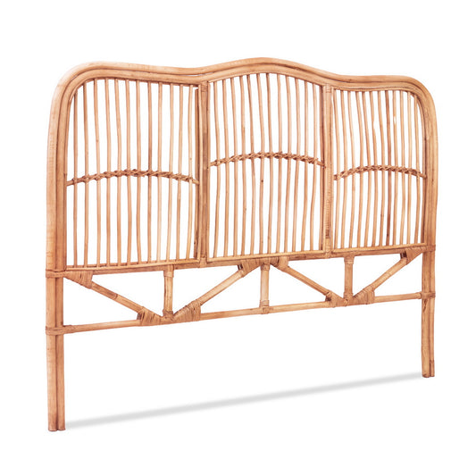 Artiss Bed Headboard Double Bedhead Rattan - NERO Pine