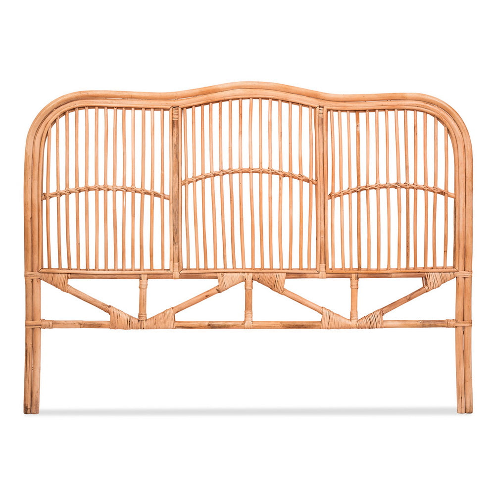 Artiss Bed Headboard Queen Bedhead Rattan - NERO Pine