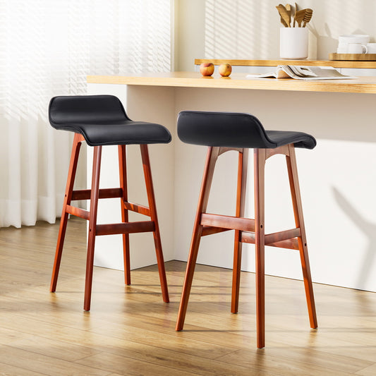 Artiss 2x Barhocker Hocker aus Holz Schwarz