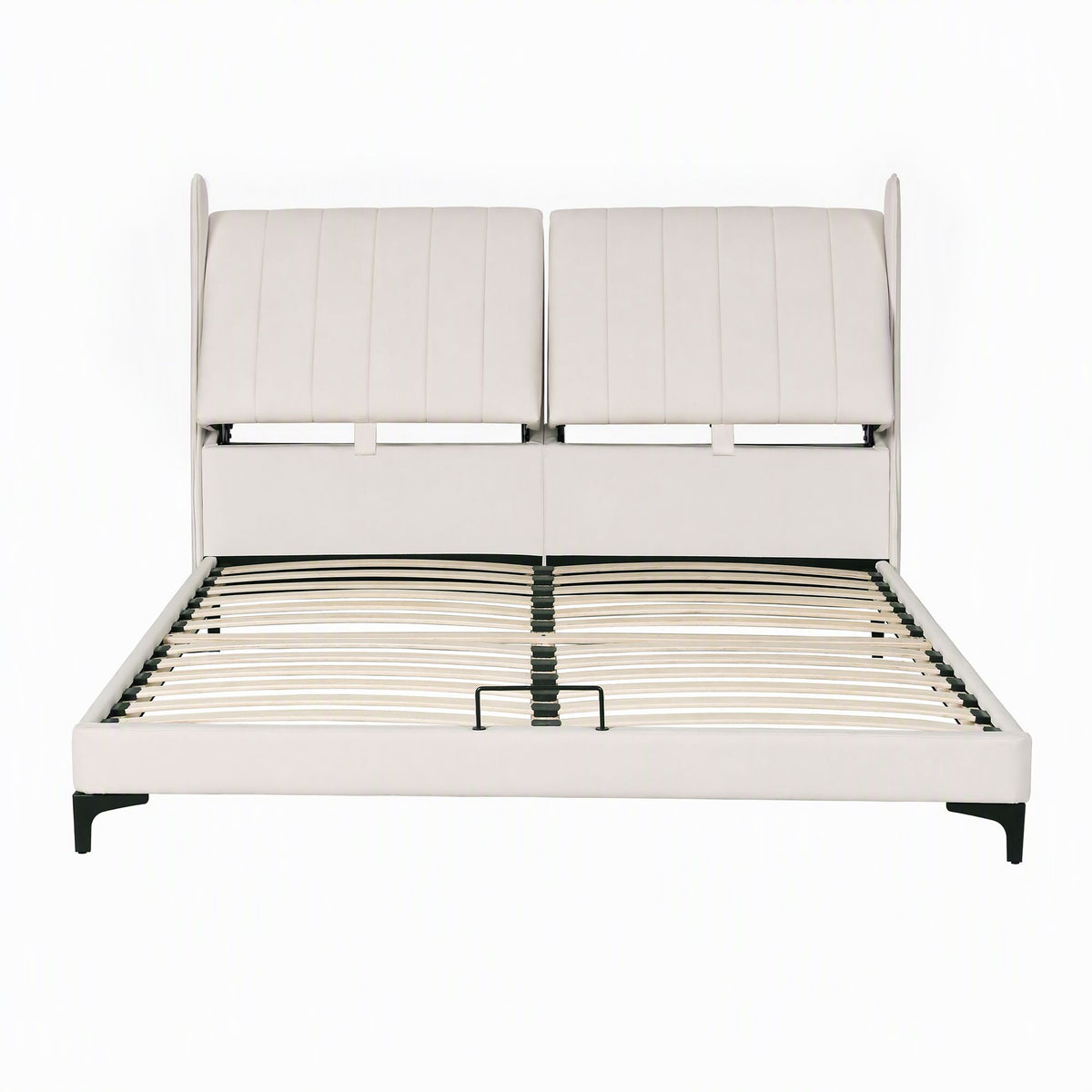 Artiss King Size Bed Frame with Adjustable Headboard, PU Leather