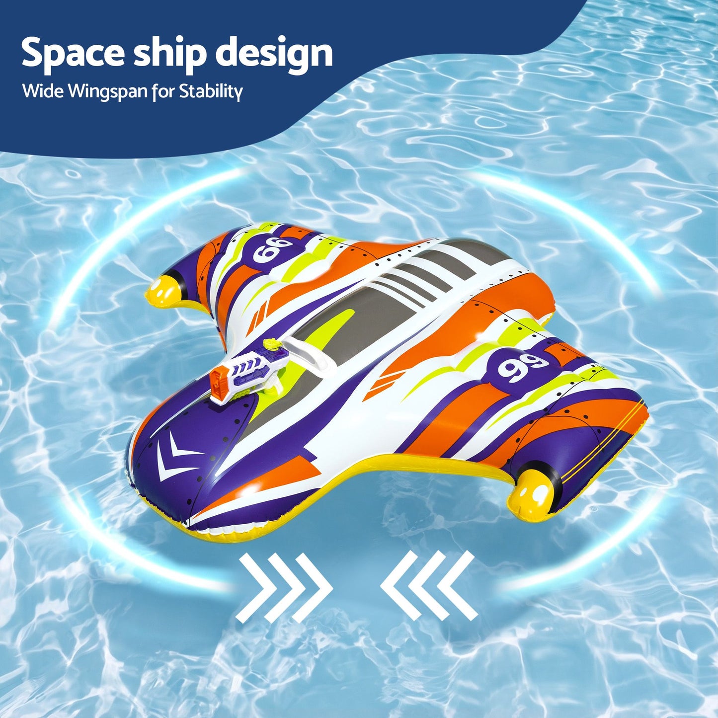 Bestway Spaceship Ride-On Pool Float Toy Floaties for Kids 45kg Capacity