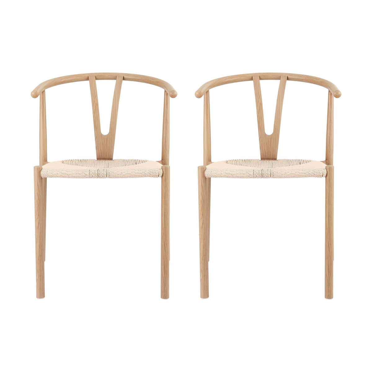 Artiss Dining Chairs Set of 2, Y-Back Leisure Accent Chair for Living Room & Balcony Woven Seat