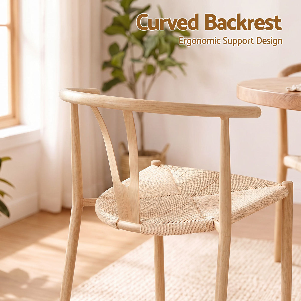 Artiss Dining Chairs Set of 6, Y-Back Leisure Accent Chair for Living Room & Balcony Woven Seat