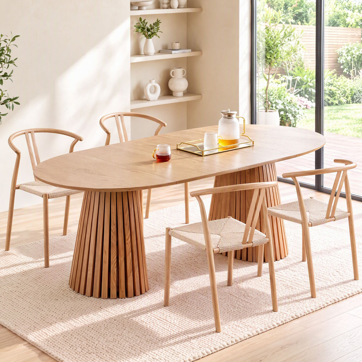 Artiss Dining Chairs Set of 2, Accent Chair for Living Room & Balcony Double Slat Back