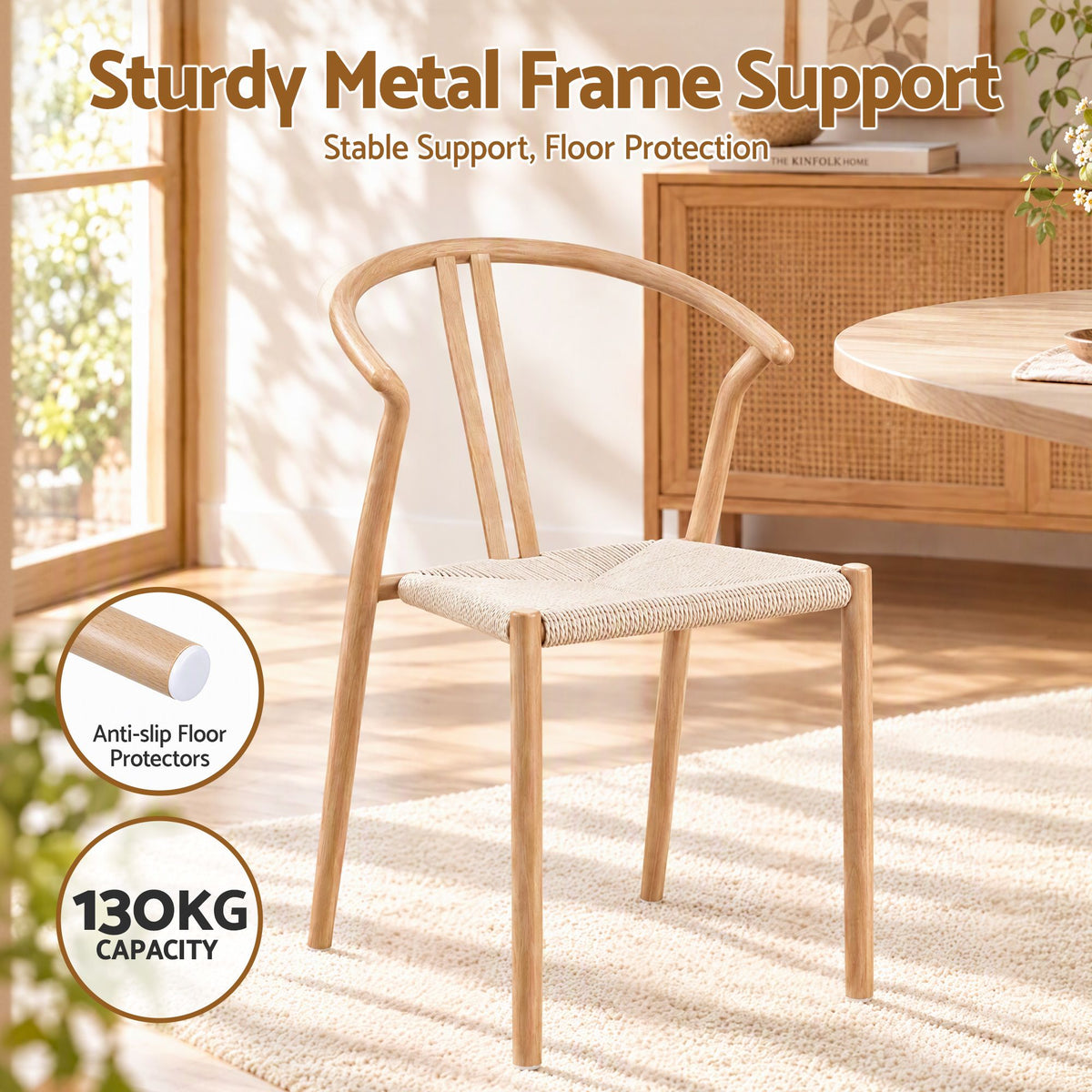 Artiss Dining Chairs Set of 6, Accent Chair for Living Room & Balcony Double Slat Back