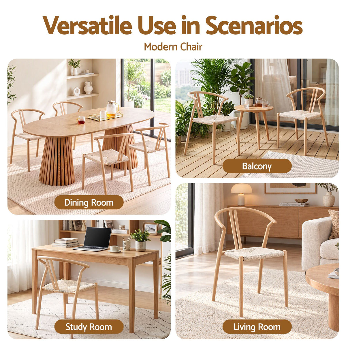 Artiss Dining Chairs Set of 6, Accent Chair for Living Room & Balcony Double Slat Back