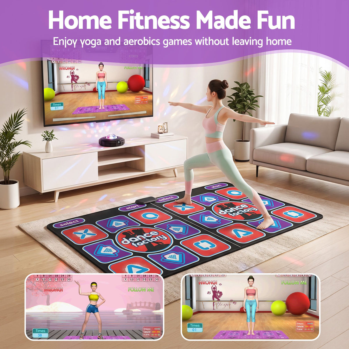 Keezi HDMI Dance Mat 2 Player for Kids & Adults with AR Camera Electronic Dance Pad