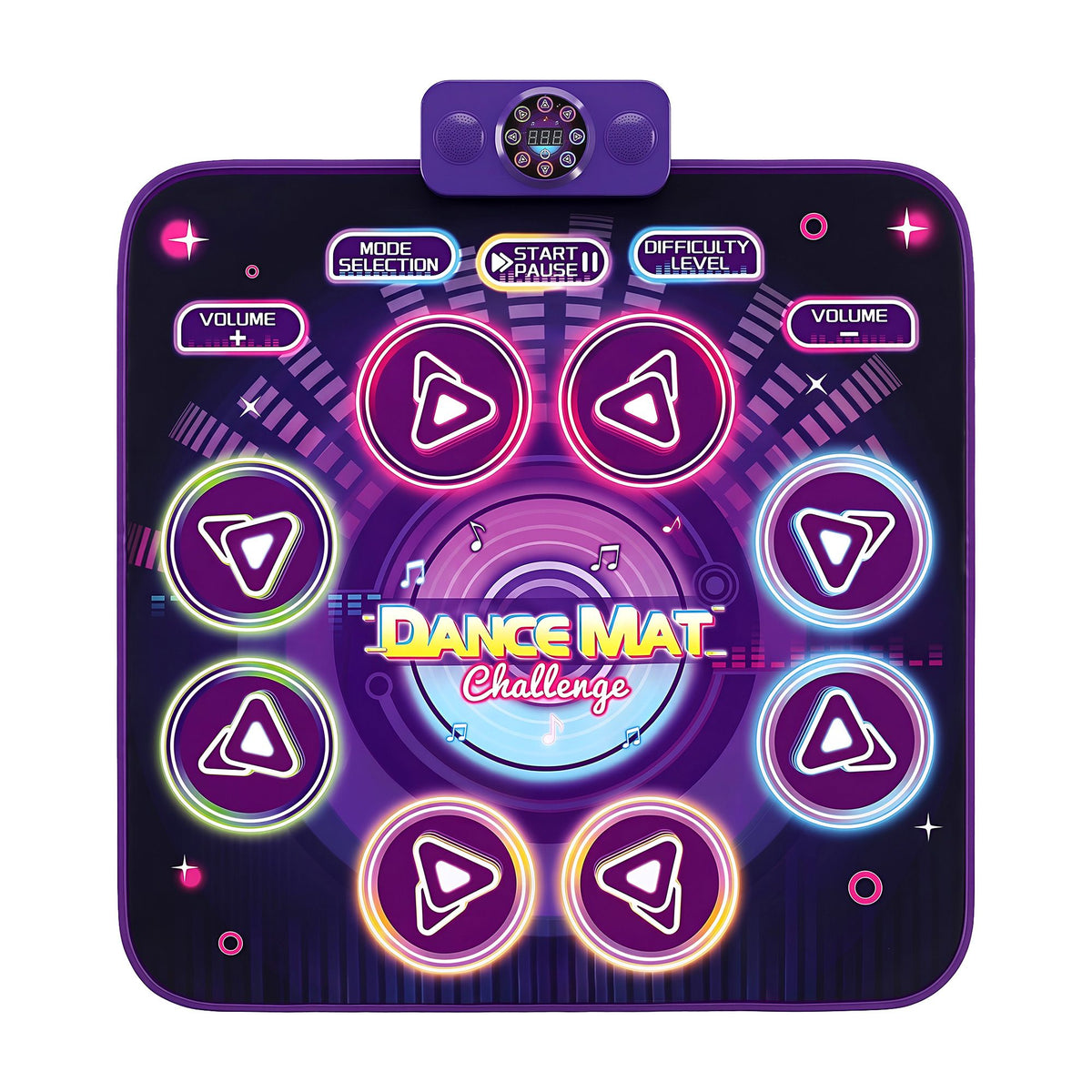 Keezi Dance Mat Toy for Kids Age 3-12 Electronic Dance Pad with Bluetooth 4 Game Modes Purple