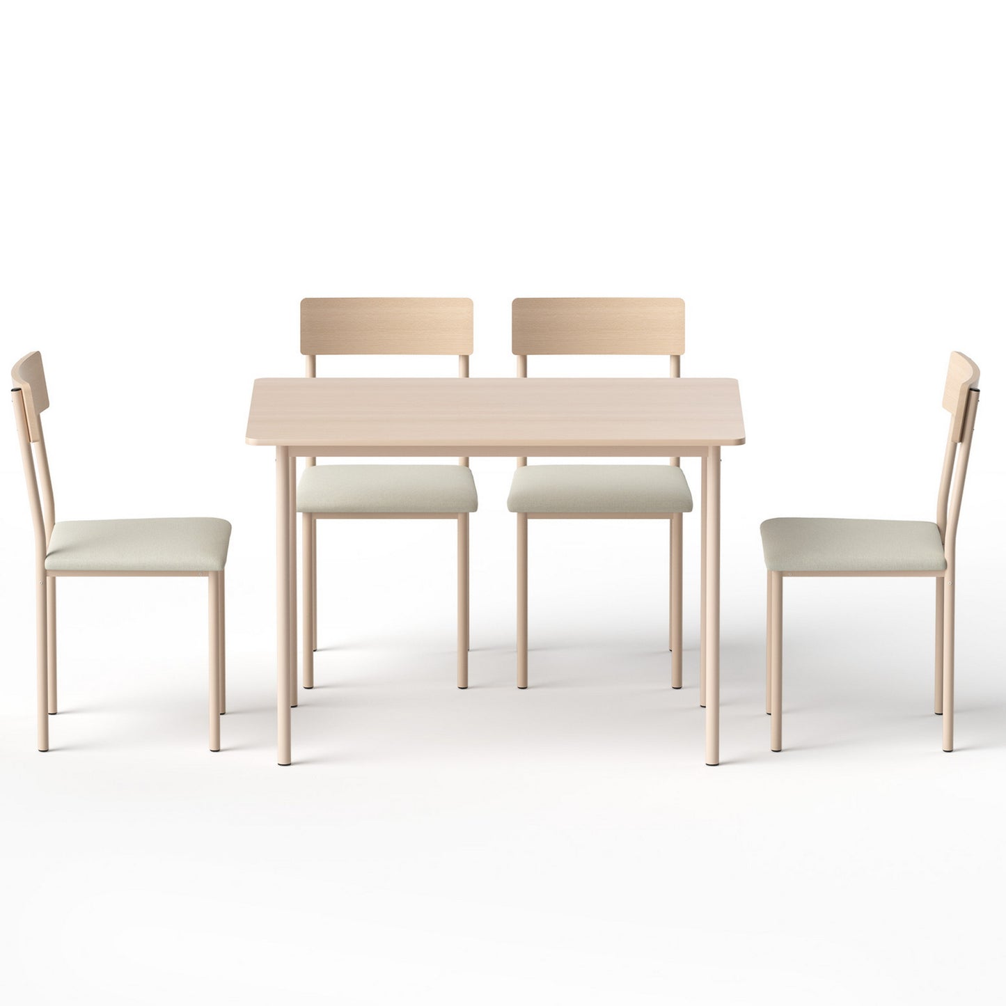 Artiss Dining Table and Chairs Set of 5 Compact Kitchen Furniture Natural Beige