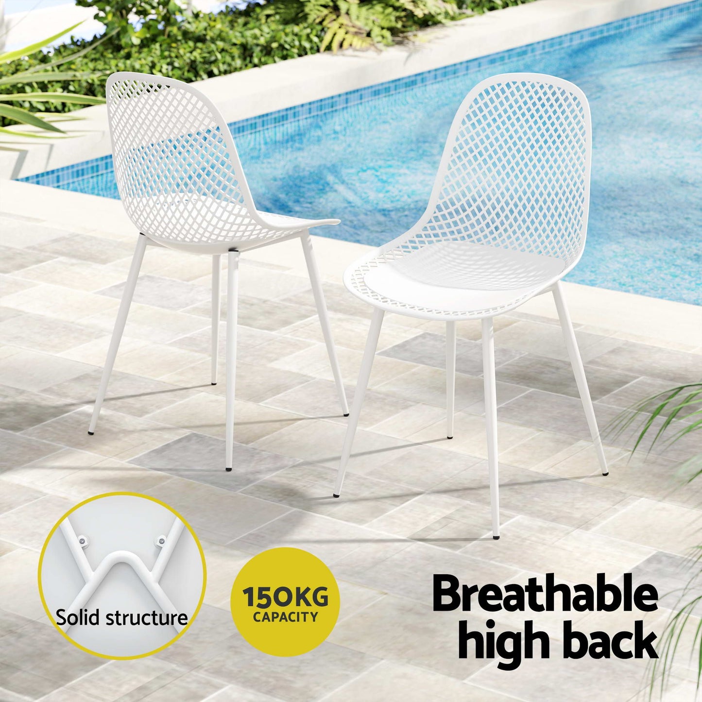 Gardeon 5PCS Outdoor Dining Set Table and Chairs Patio Garden Furniture Lattice