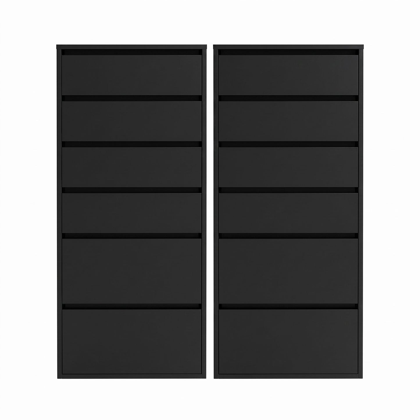 Artiss 2x Chest of 6 Drawers Dresser Tallboy Black