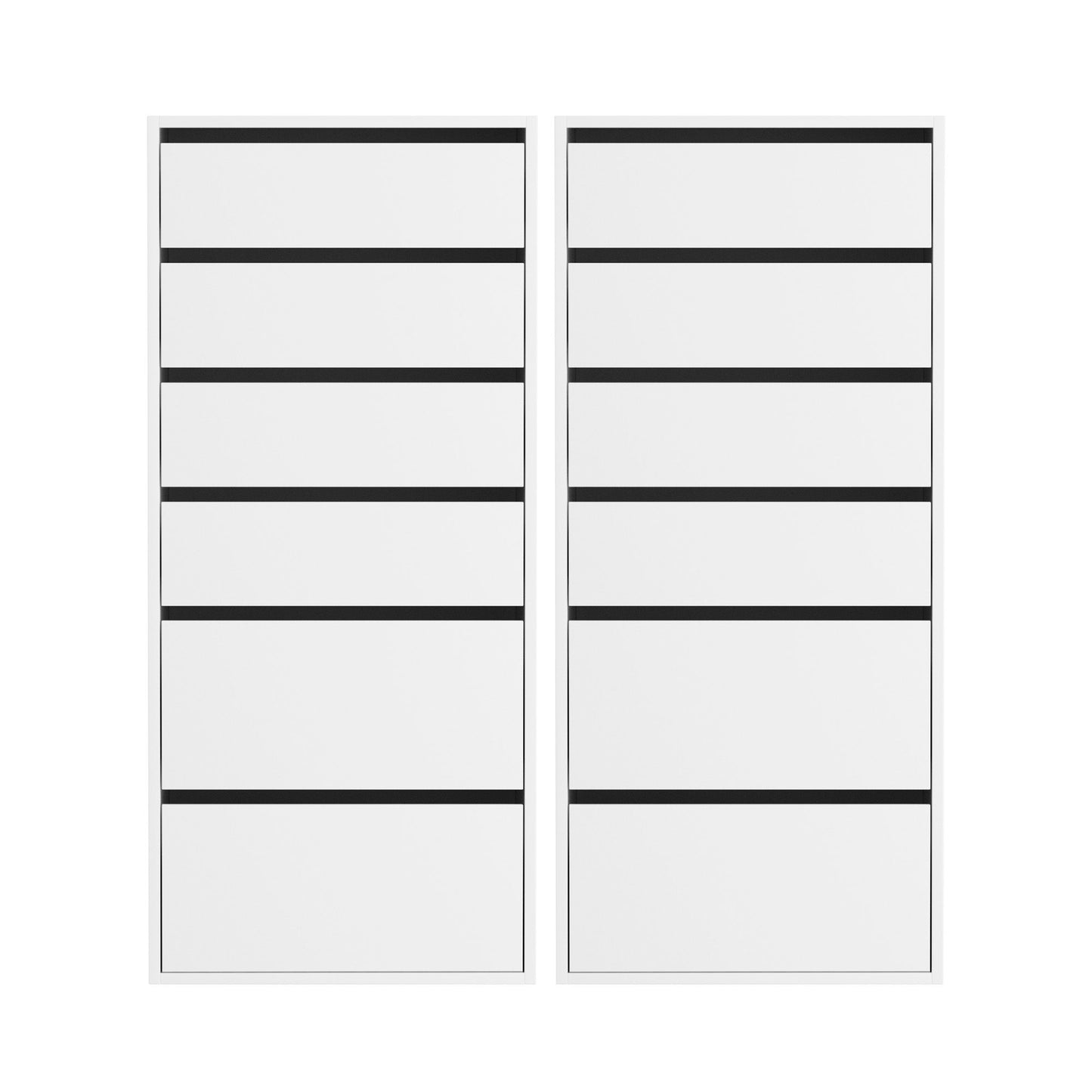 Artiss 2x Chest of 6 Drawers Dresser Tallboy White