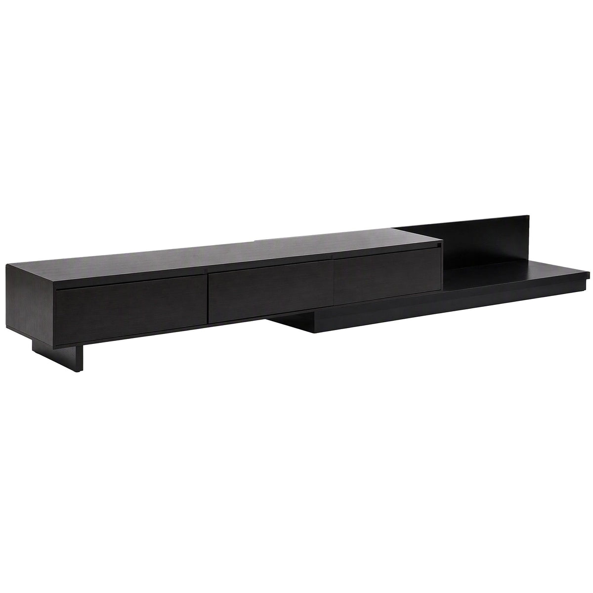 Artiss Extendable TV Unit 200CM 3 Storage Drawers Dark Walnut & Black
