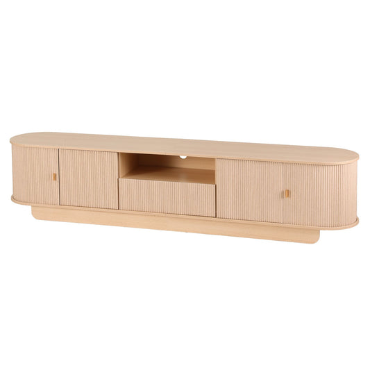 Artiss 220cm TV-Schrank mit abgerundeten Kanten, Schiebetür, Kiefer