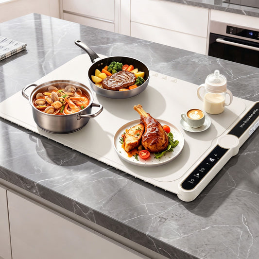 Devanti Food Warming Mat 60 x 38cm Electric Food Warmer With Timer White