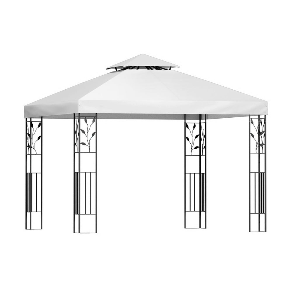 Instahut Gazebo 3x3m Marquee Outdoor Wedding Party Event Tent Home Iron Art Shade White