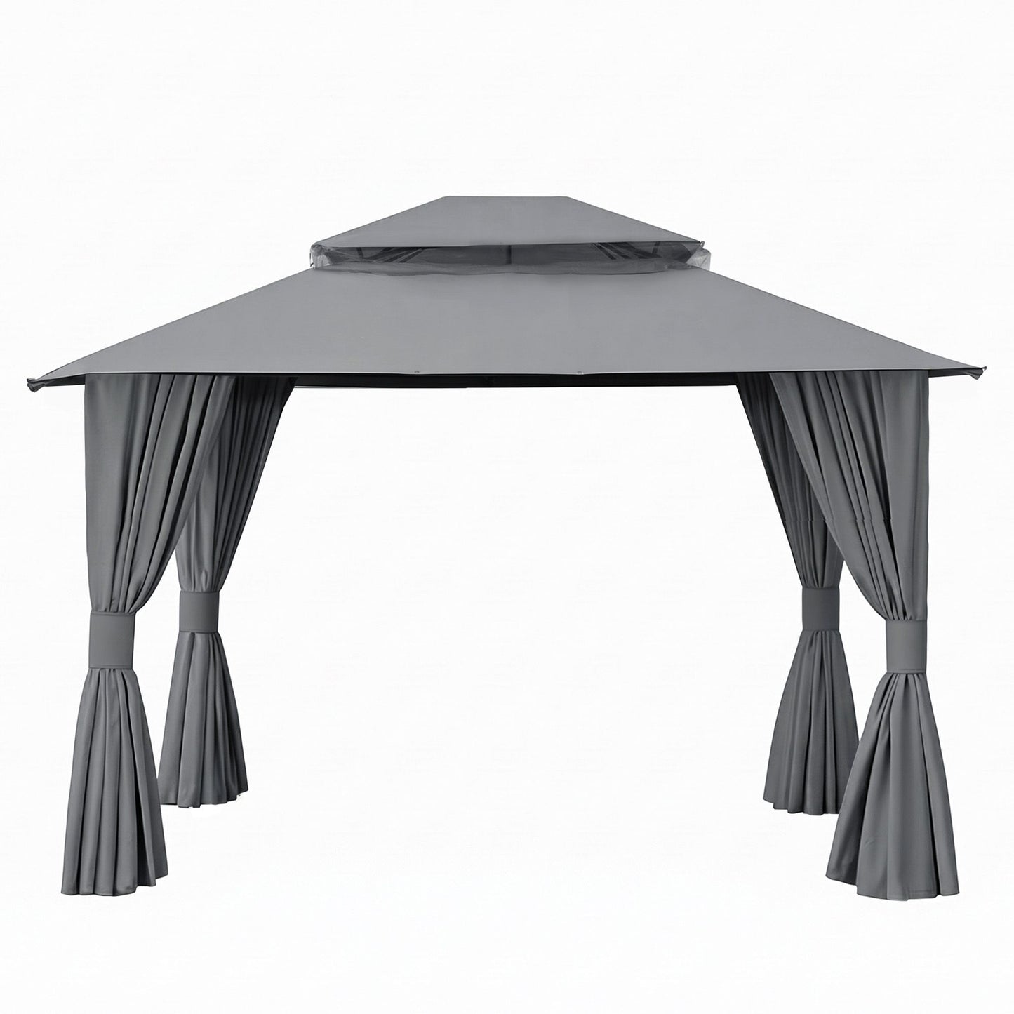 Instahut Gazebo 3x3m Canopy Outdoor Steel Frame Patio Tent Curtains Marquee Grey