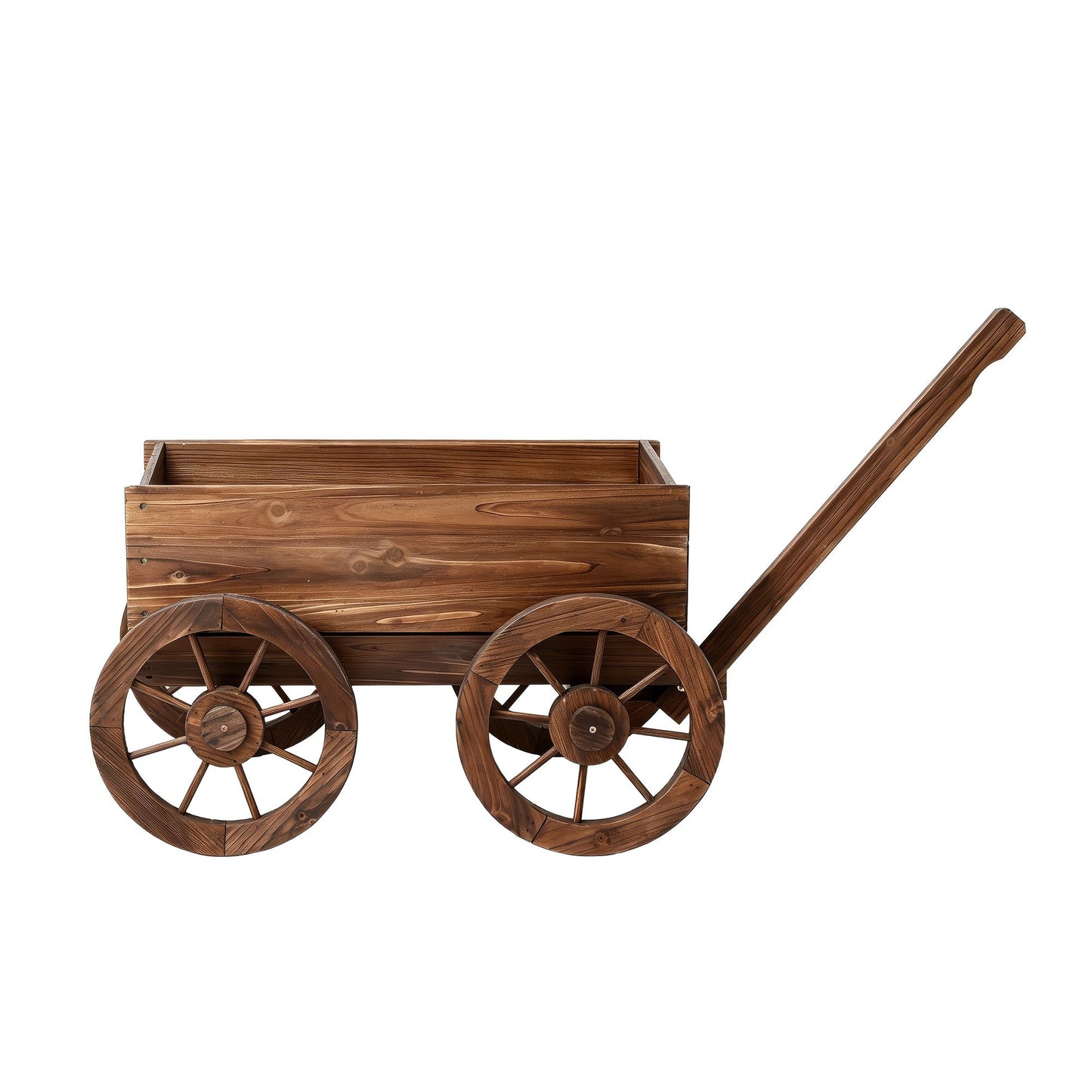 Gardeon Wooden Planter Cart Garden Decor Plant Stand Fir Wood Flower Wagon Wheels XL