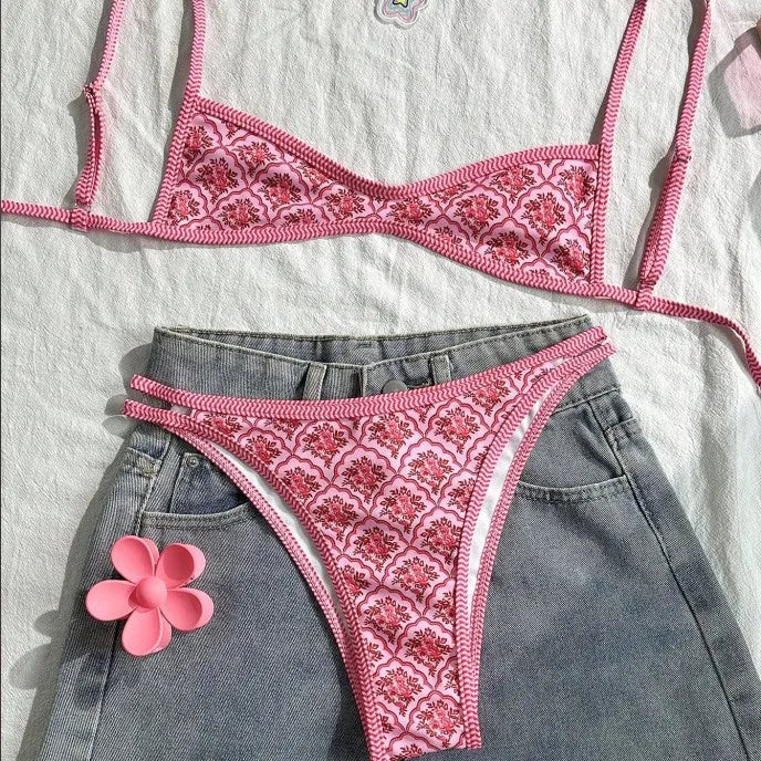 Sexy Micro Bikini Women Swimsuit 2026 Trend Two-piece Thong Bikini Set Lace up Beach Wear Female Swimwear for Woman Bathing Suit