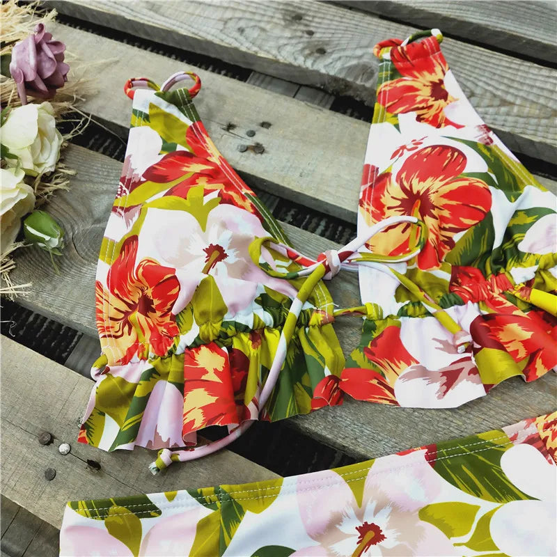 Sexy Brazilian Bikinis Women Swimsuit Padded Swimwear Halter Bikini Set Push Up Beach Wear Bathing Suit Swimming Maillot
