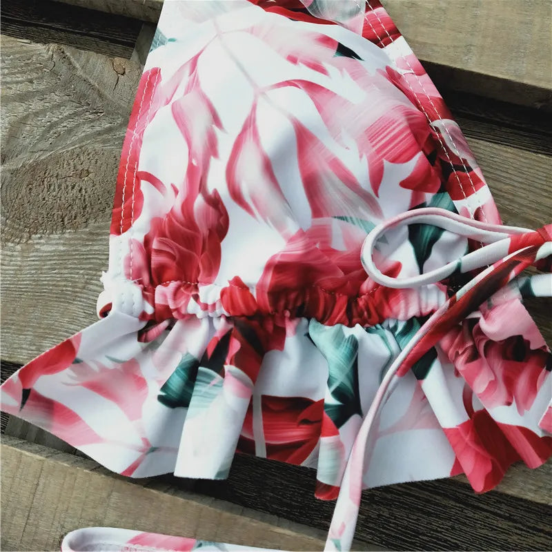 Sexy Brazilian Bikinis Women Swimsuit Padded Swimwear Halter Bikini Set Push Up Beach Wear Bathing Suit Swimming Maillot