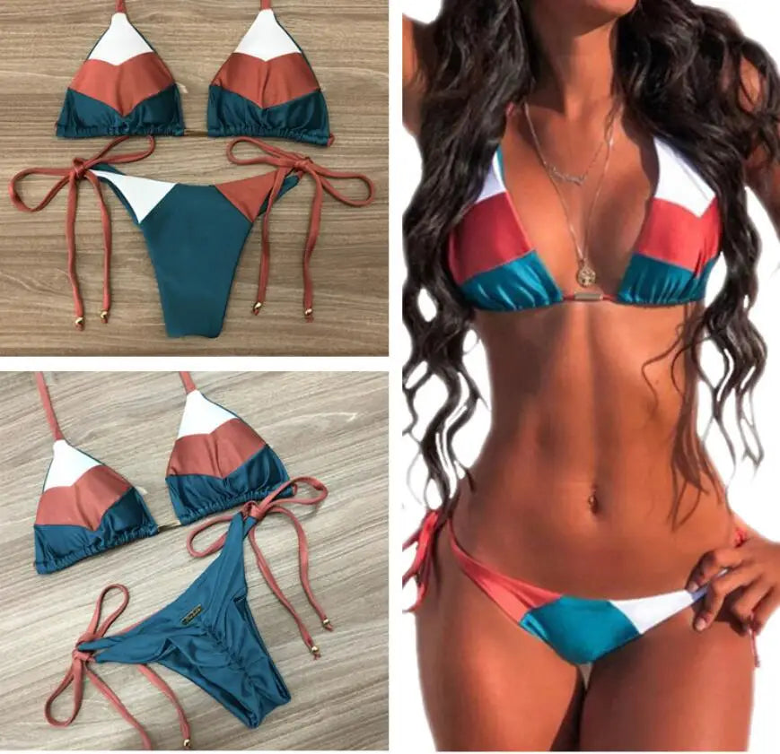 brazilian lace up push up bikini set micro swimwear designer tassels swimsuit beachwear outfit bathing suit women